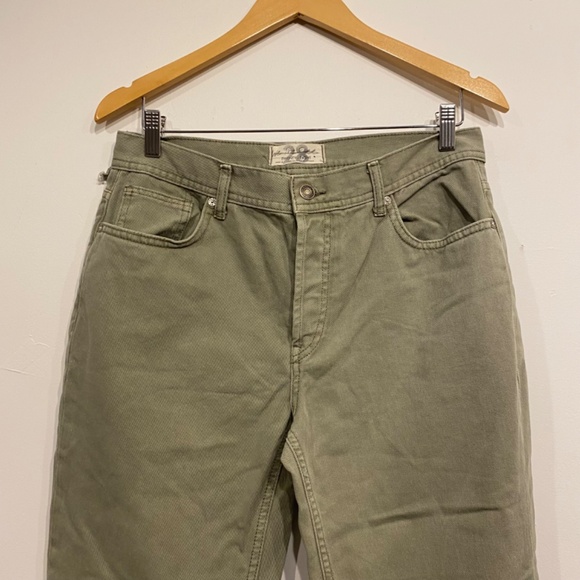 Free People Maggie Mid Rise Baggy Distressed Straight Leg Jeans in Green Size 28 - Picture 3 of 7